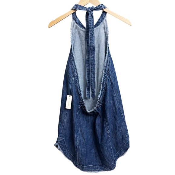 NWT Anthropologie Pilcro Denim Halter Mini Dress - Picture 3 of 6